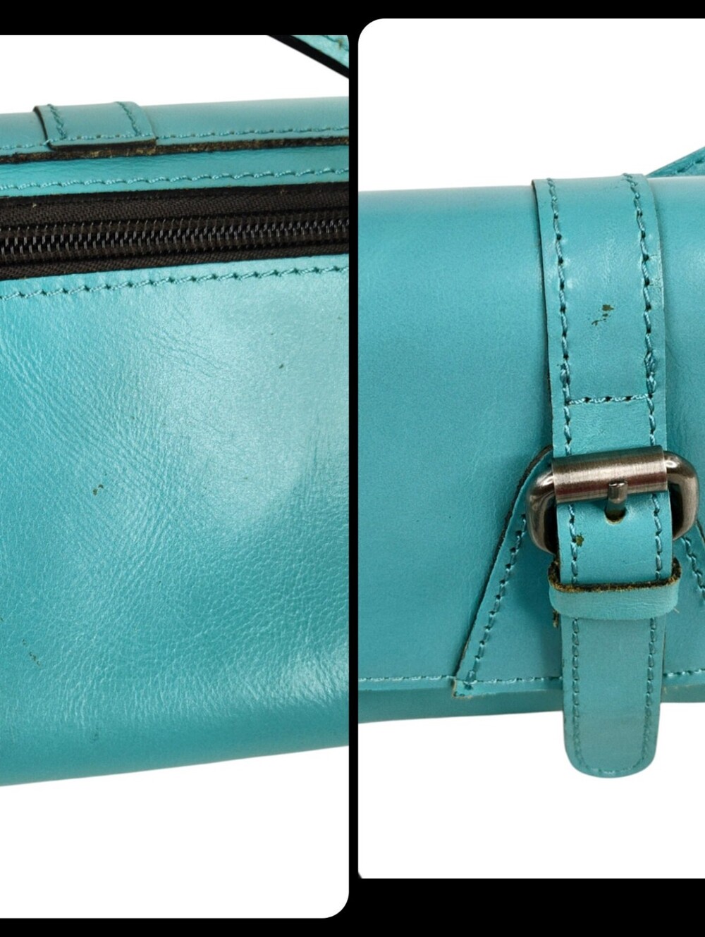 Patricia Nash Turquoise Leather Crossbody Wallet Bag | 100% Leather - Picture 12 of 16